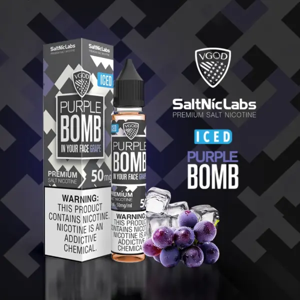 VGOD Iced Purple Bomb 50mg salt nicotine e-liquid