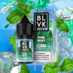 Pure mint clean vibe 맑고 밝은 민트향 중심의 BLVK 이미지. 부드러운 쿨링과 라이트 단향 분위기까지 자연스럽게 표현된 제품 사진.