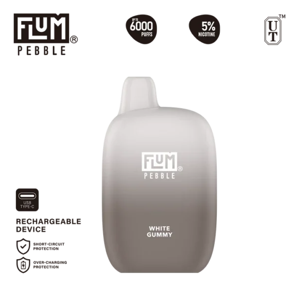 JZVapes | Flum Disposables | 국내 플럼 페블 화이트 구매 | Flum White Gummy 5% Disposable