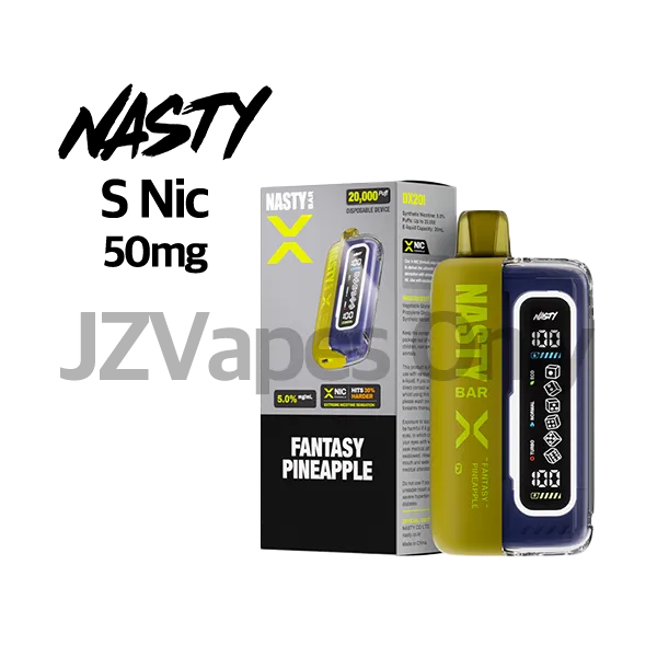 네스티바X 20000 퍼프 판타지 파인애플 | 50mg 5% 솔트니코틴 고농도 버스트 | 달콤한 파인애플 열대과일 향 | 정품 NASTY 전자담배 | 고니코틴 강한 타격감 청량한 과일감 | 제이지베이프