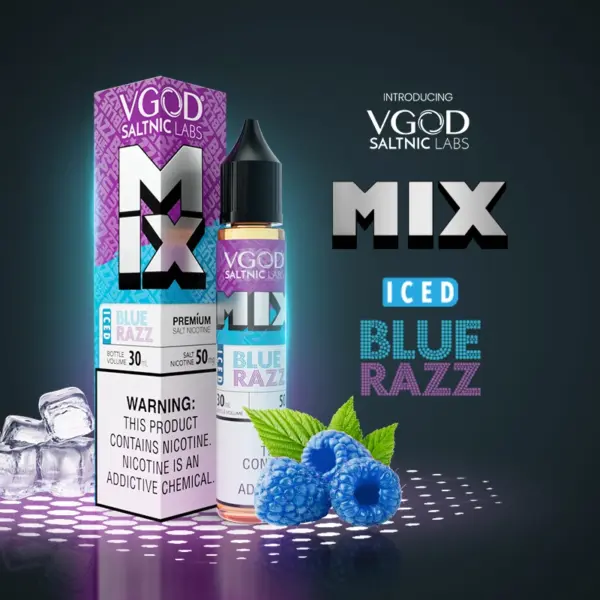 VGOD Mix Iced Blue Razz 50mg salt nicotine e-liquid