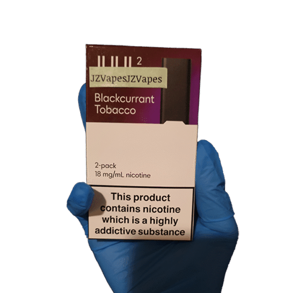 Blackcurrant tobacco mix 다크베리 향과 담백한 담배감이 담긴 JUUL 2 블랙커런트 토바코 이미지.