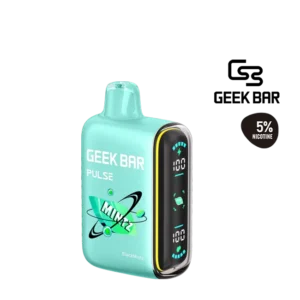 Deep dark mint cooling with clean dry finish — 강한 쿨링과 단맛 없는 깔끔한 베이핑을 제공하는 Geek Bar Black Mintz 5% 디바이스.