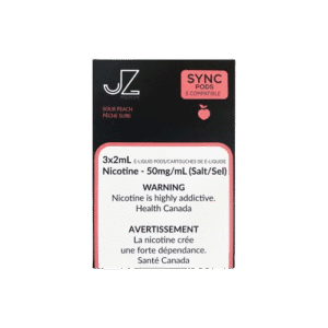 Candy-bright peach sweetness balanced with crisp sour clarity — 새콤달콤한 분위기와 과즙감이 담긴 STLTH Sour Peach 시각 이미지.