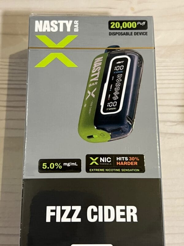 Nasty Bar X 20000 Fizz Cider high nicotine disposable vape Korea 네스티 바 X 20000 피즈 사이다 고농도 일회용 전자담배