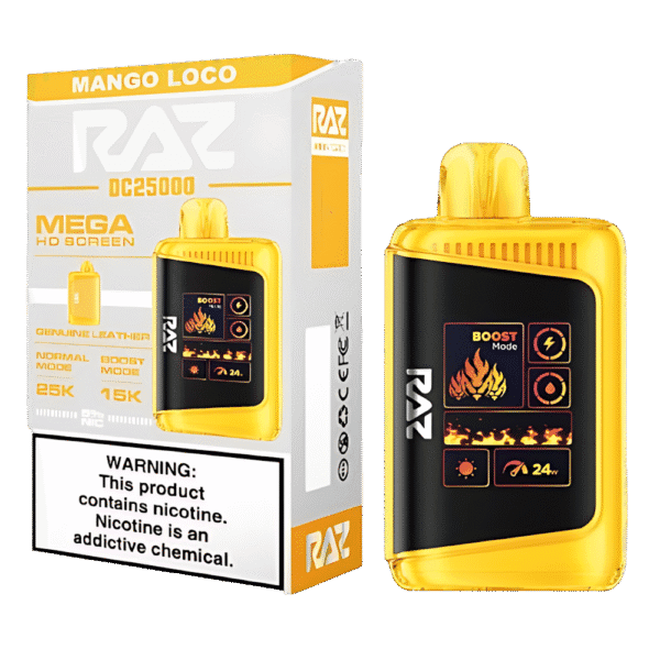 raz mango loco 25k disposable vape tropical mango flavor