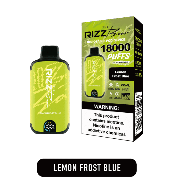 Lemon blue icy vibe 밝은 레몬 산미와 블루라즈 단향이 어우러진 Rizz 이미지. 차갑고 프레시한 슬러시 느낌이 자연스럽게 표현됨. 전체적으로 시원하고 선명한 과일 톤이 살아 있다.