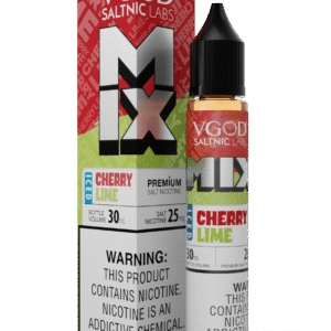 잘 익은 체리의 달콤함과 라임의 상큼함이 어우러진 브이갓 믹스 아이스드 체리 라임 50MG 솔트닉 액상 병