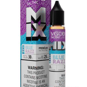Tangy blue raspberry candy ice with clean finish — 달콤새콤한 블루 라즈 캔디와 깔끔한 아이스 쿨링을 즐길 수 있는 VGOD MIX Iced Blue Razz 50MG 솔트닉 액상.