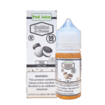 Light creamy cookie flavor with a clean dessert finish — 베이커리 감성 컬러와 크림 텍스처가 어우러진 Cookies & Cream SaltNic Juice.