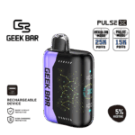 Rich blackberry candy pop flavor with sweet–tart balance — 진한 블랙베리 캔디 단맛과 새콤한 포인트를 느낄 수 있는 Geek Bar Pulse X Blackberry Blow Pop 5% 디바이스.
