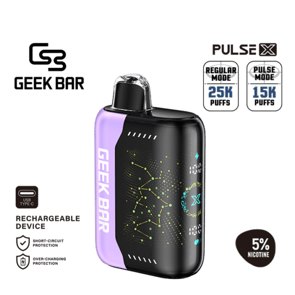 Zesty lime berry orange fusion with clean citrus finish — 라임·베리·오렌지가 조화된 상큼한 과즙 베이핑을 느낄 수 있는 Geek Bar Pulse X Lime Berry Orange 5% 디바이스.