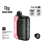 Playful candy sour vape image — 과하지 않은 사워 톤과 캔디 단맛의 대비가 돋보이는 Geek Bar Pulse X 사워 스트로우 제품 이미지.