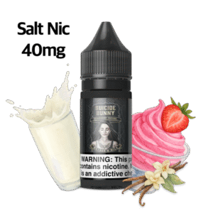 Soft cream dessert profile with gentle strawberry note — 크리미한 디저트 중심에 은은한 딸기 포인트가 살아 있는 Suicide Bunny Mothers Milk 솔트닉 5% 액상.