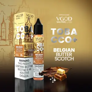 VGOD Tobacco Plus Belgian Butter Scotch 50mg salt nicotine e-liquid
