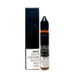 Bold dark cigar flavor with warm vanilla undertone — 블랙 톤 패키지와 시가 이미지를 연상시키는 Cubano Black SaltNic 제품 이미지