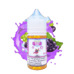 Juicy grape chew burst with cold crisp finish — 포도 캔디 컬러와 시원한 민트 포인트가 어우러진 Grape Chew Freeze SaltNic Juice.
