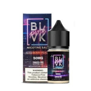 BLVK Salt Iced Berry Peach 5% — BLVK 베리 피치 아이스 솔트 이액 30ml, fruity menthol blend.