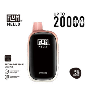 Elegant berry candy sweetness with a soft cream finish — 우아한 베리 캔디 단맛과 부드러운 크림 마무리가 조화를 이루는 FLUM Mello 20k Milano Adore 5% 디스포저블 베이프.