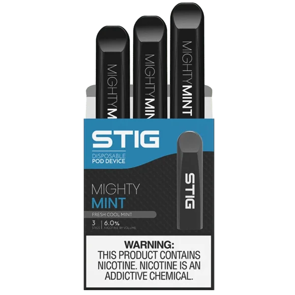 VGOD Stig Mighty Mint 6% Salt Nicotine Pods – Refreshing mint with powerful 6% strength, shipped fast by JZVapes. VGOD 스틱 마이티 민트 6% 솔트니코틴 팟 – 상쾌한 민트 향과 강력한 6% 니코틴, 제이제이베이프 빠른 출고.