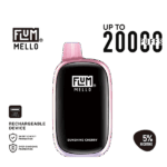 FLUM Mello 20k Sunshine Cherry flavor profile — 체리 향이 또렷하게 살아 있고 출력 안정감이 느껴지는 고퍼프 디바이스.