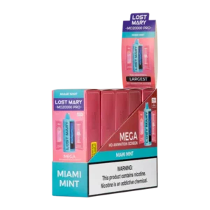 Lost Mary MO20000 Miami Mint 5% 디스포저블 베이프 — 시원하고 달콤한 마이애미 민트 향, smooth and refreshing mint flavor with cool finish, fast delivery in Korea.