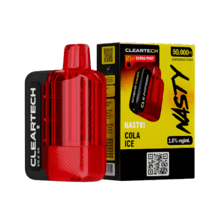 Nasty Bar X 30000 Cola Ice 5% 일회용 베이프 – 달콤한 콜라맛과 시원한 아이스감이 어우러진 red color vape device.