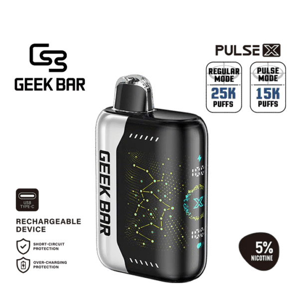긱바 펄스 X 쿨 민트 5% 솔트 니코틴 일회용 전자담배 / Geek Bar Pulse X Cool Mint 5% salt nicotine disposable vape