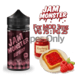Raspberry by Jam Monster 100ml – tangy raspberry jam on buttery toast flavor, crafted for 3mg mod vaping