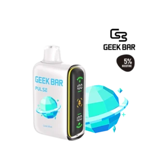Geek Bar Pulse Cool Mint 5% disposable vape image — 시원한 cool mint flavor가 강조된 긱바 펄스 디바이스, clean modern design with refreshing icy mint profile.