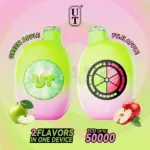 FLUM UT Bar 50K Green Apple and Fuji Apple 50mg rechargeable disposable vape with dual apple flavors and up to 50000 puffs