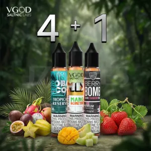 4+1 Vgod - Tobacco Plus Belgian Butter Scotch SaltNic