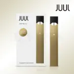 골드 JUUL 디바이스 리미티드 에디션, 메탈릭 골드 컬러의 충전식 JUUL 전자담배.